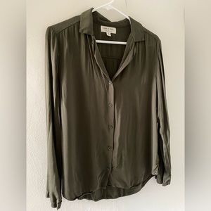 Anthropologie Cloth & Stone Army green Buttondown